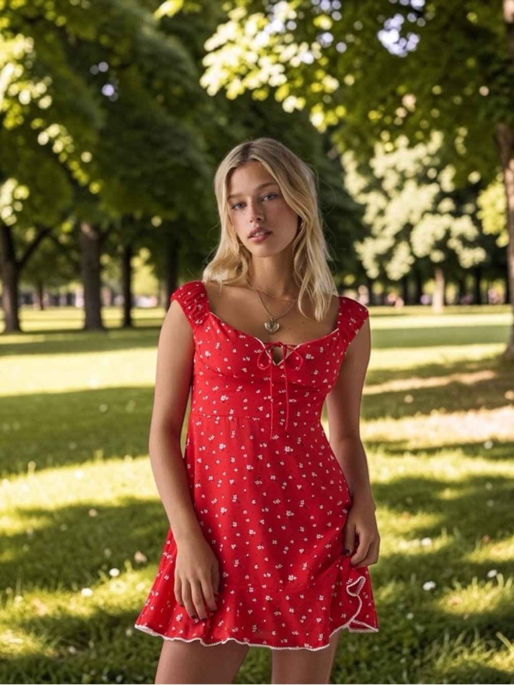 Kiss The Sky Riviera Ditsy Floral Milkmaid Mini Dress Small - Picture 5 of 8